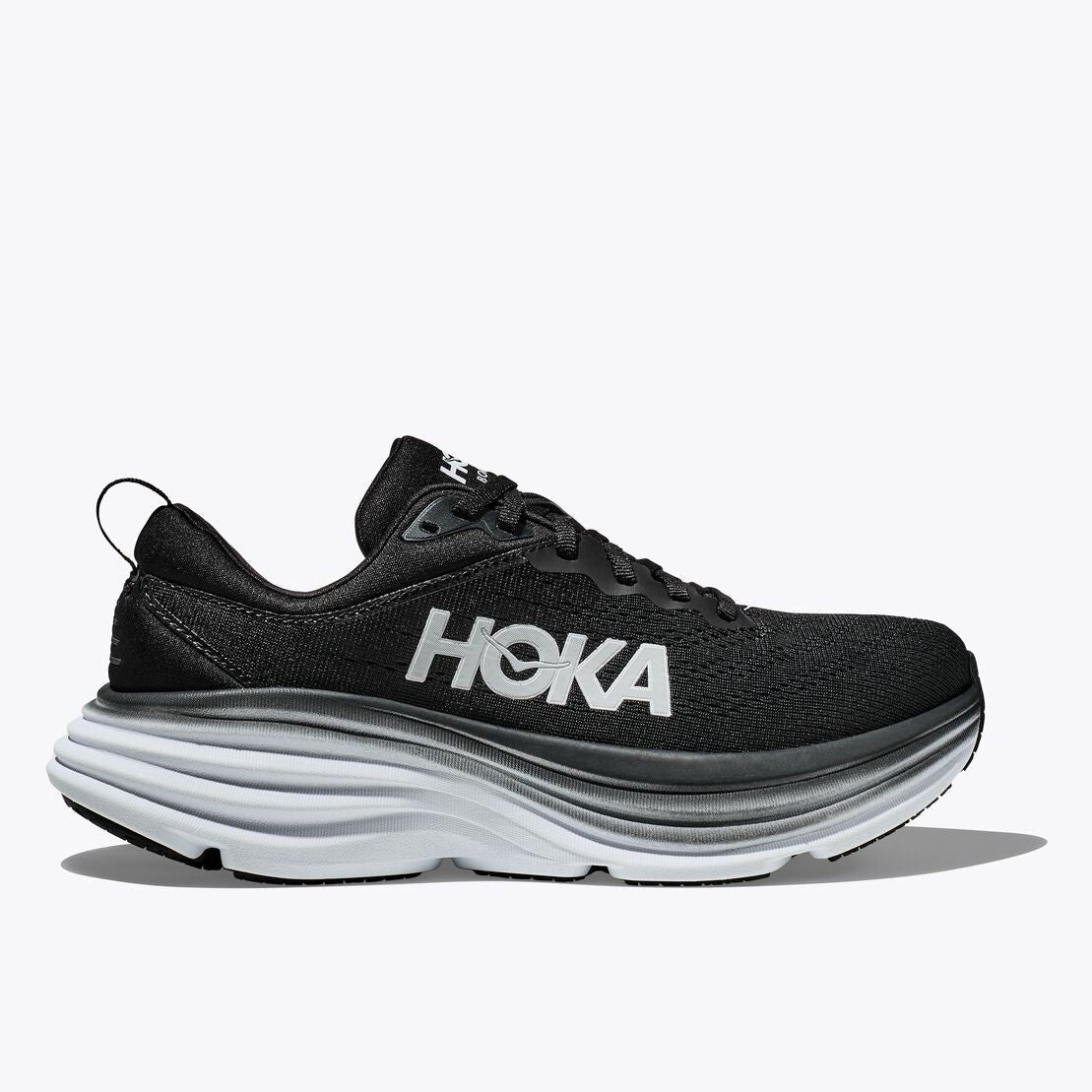HOKA Bondi 8 Mens FOOTWEAR - Mens Neutral Cushioned BLACK/WHITE