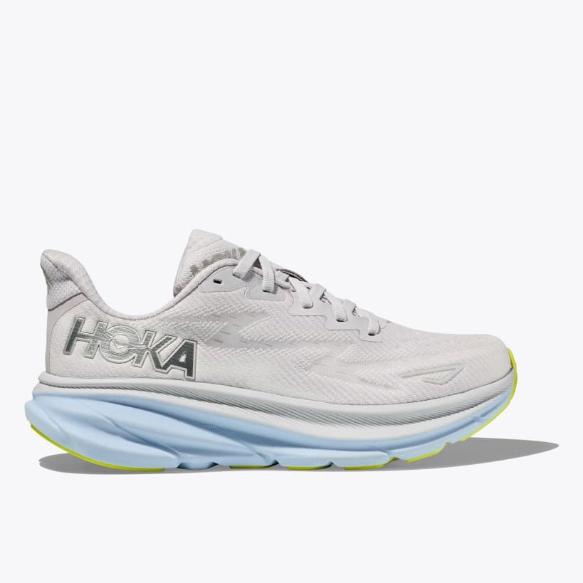 HOKA Clifton 9 Womens Wide FOOTWEAR - Womens Neutral NIMBUS CLOUD/ICE WATER