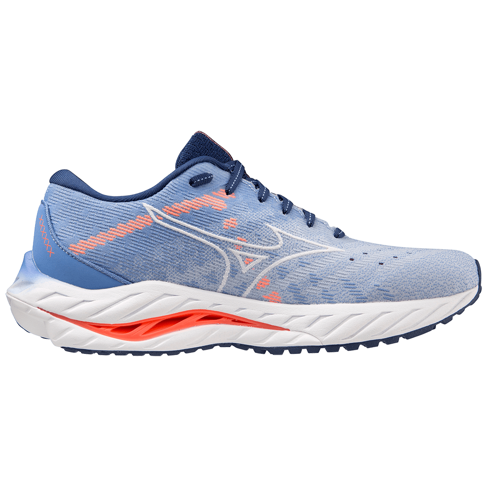 MIZUNO Wave Inspire 19 SSW Womens FOOTWEAR - Womens Stability BLUE HERON/WHITE/FIERY CORAL