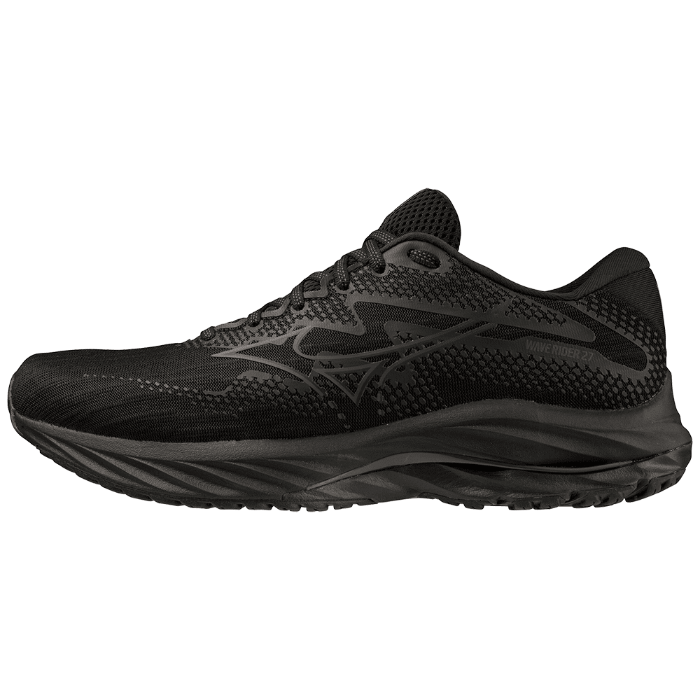 MIZUNO Wave Rider 27 Mens FOOTWEAR - Mens Neutral BLACK/EBONY/BLACK