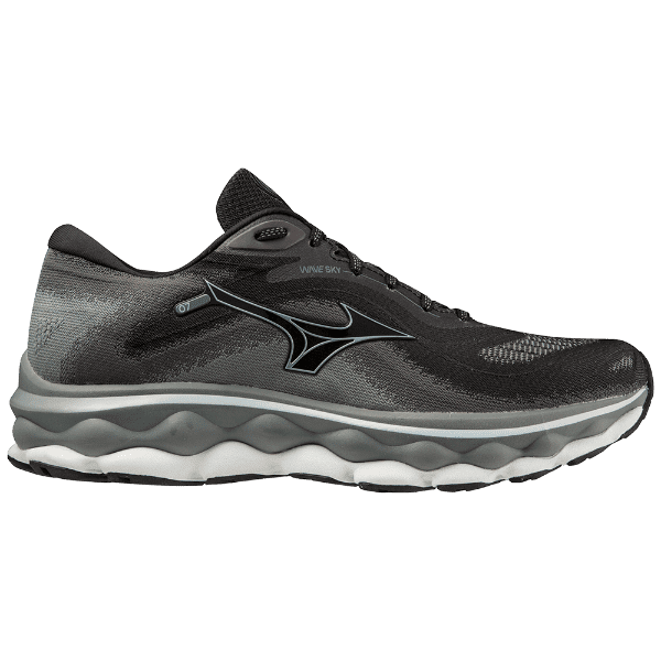 MIZUNO Wave Sky 7 Mens FOOTWEAR - Mens Neutral Cushioned BLACK/GLACIAL RIDGE/STORMY WEATHER