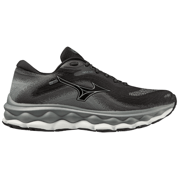 MIZUNO Wave Sky 7 Womens FOOTWEAR - Womens Neutral Cushioned BLACK/SILVERSTAR/STORMY WEATHER