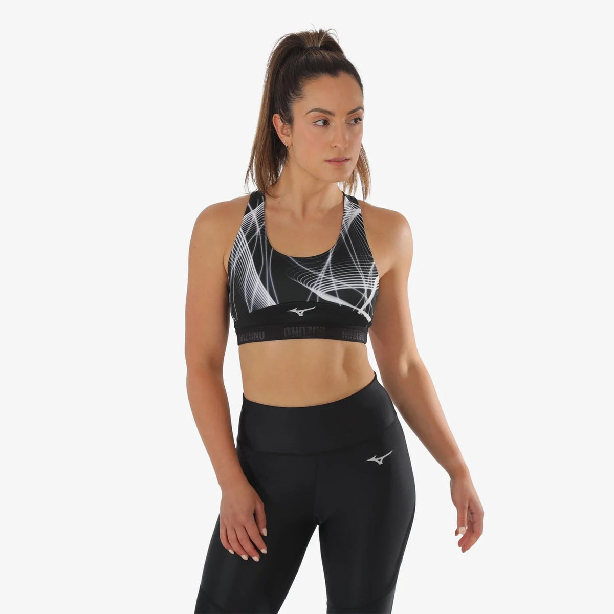 MIZUNO Alpha Graphic Bra Womens APPAREL - Womens Bras BLACK
