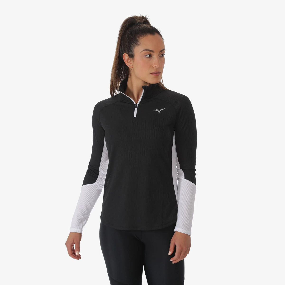 MIZUNO Dry Aero Flow LS Tee Womens APPAREL - Womens Long Sleeve Tops BLACK