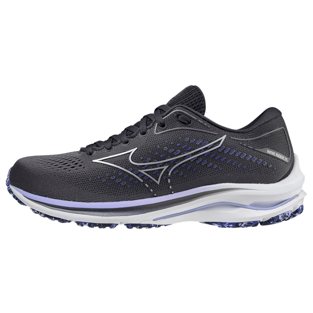MIZUNO Wave Rider 25 Womens FOOTWEAR - Womens Neutral BLACKENED PEARL/VIOLET GLOW