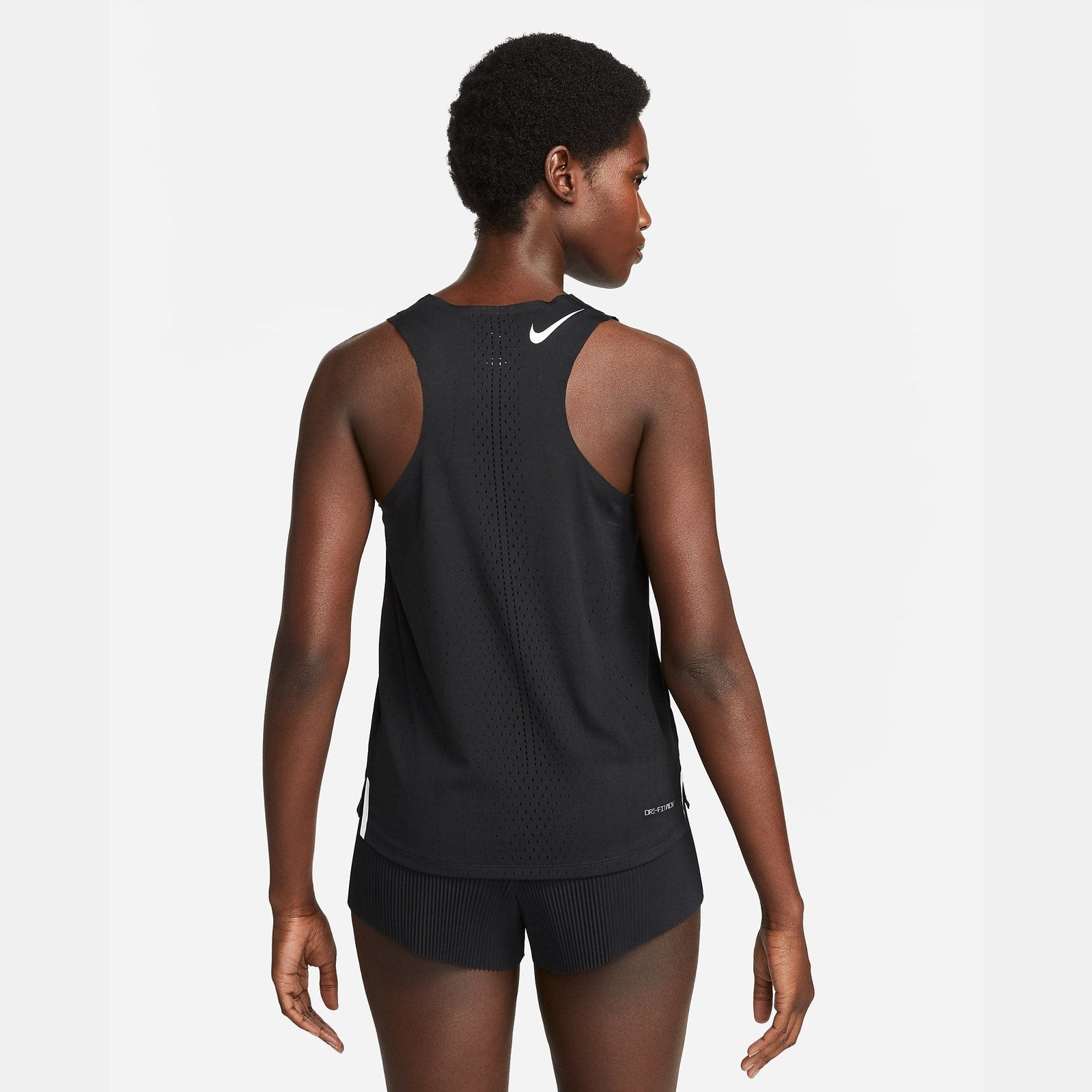 NIKE ADV AeroSwift Singlet Womens APPAREL - Unisex Tanks BLACK/WHITE