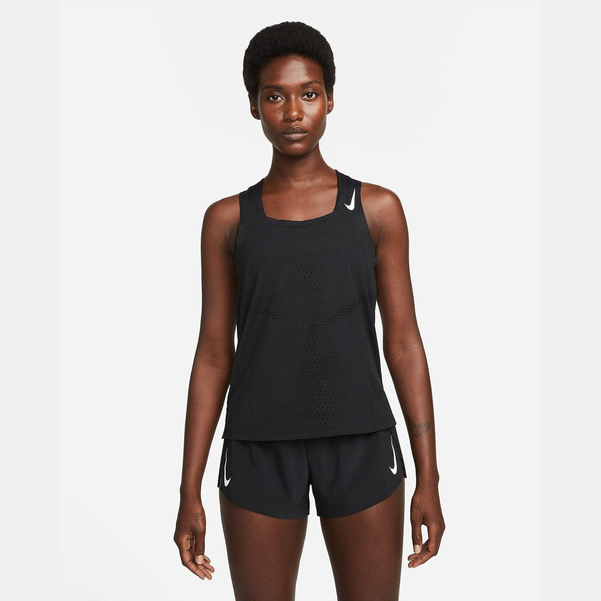 Nike ADV AeroSwift Singlet Womens APPAREL - Unisex Tanks BLACK/WHITE