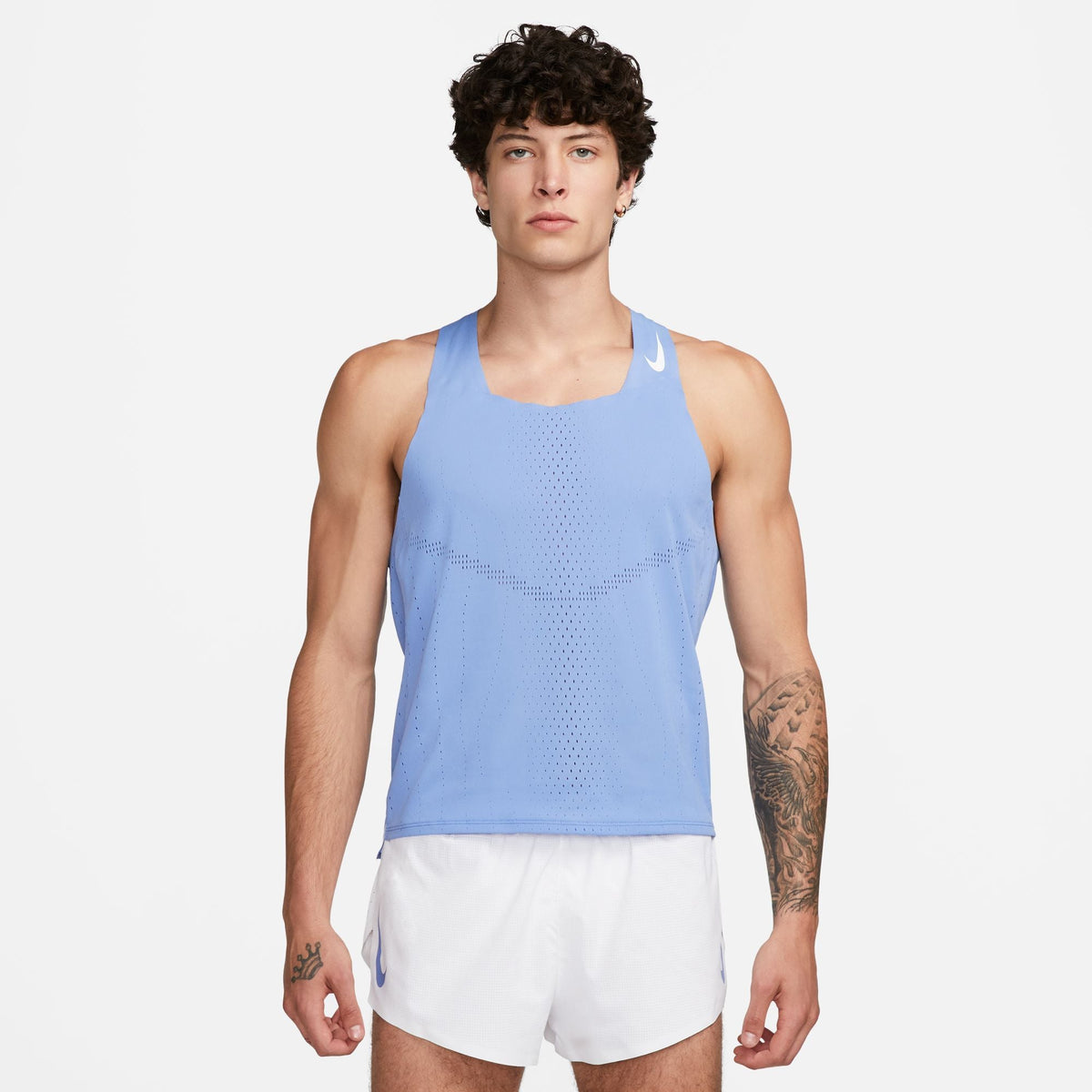 NIKE Dri-FIT ADV Aeroswift Racing Singlet Mens APPAREL - Mens Singlets WHITE/POLAR