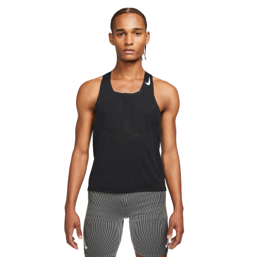 NIKE Dri-FIT ADV Aeroswift Racing Singlet Mens APPAREL - Mens Singlets BLACK/WHITE