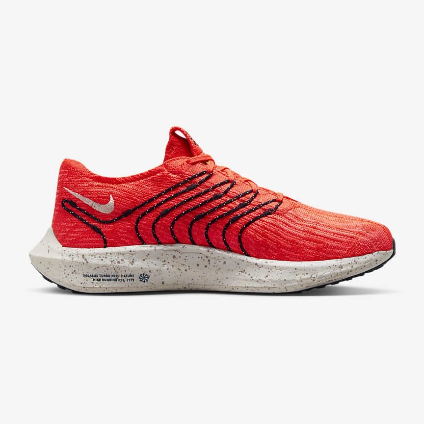 NIKE Pegasus Turbo Next Nature Mens FOOTWEAR - Mens Lightweight BRIGHT CRIMSON/WHITE HOT-PUNCH