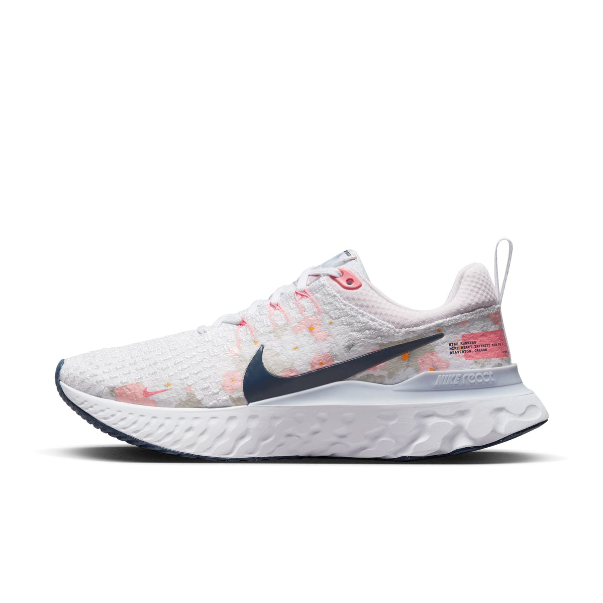 NIKE React Infinity Run Flyknit Premium Womens FOOTWEAR - Womens Stability Cushioned WHITE/MIDNIGHT-NAVY