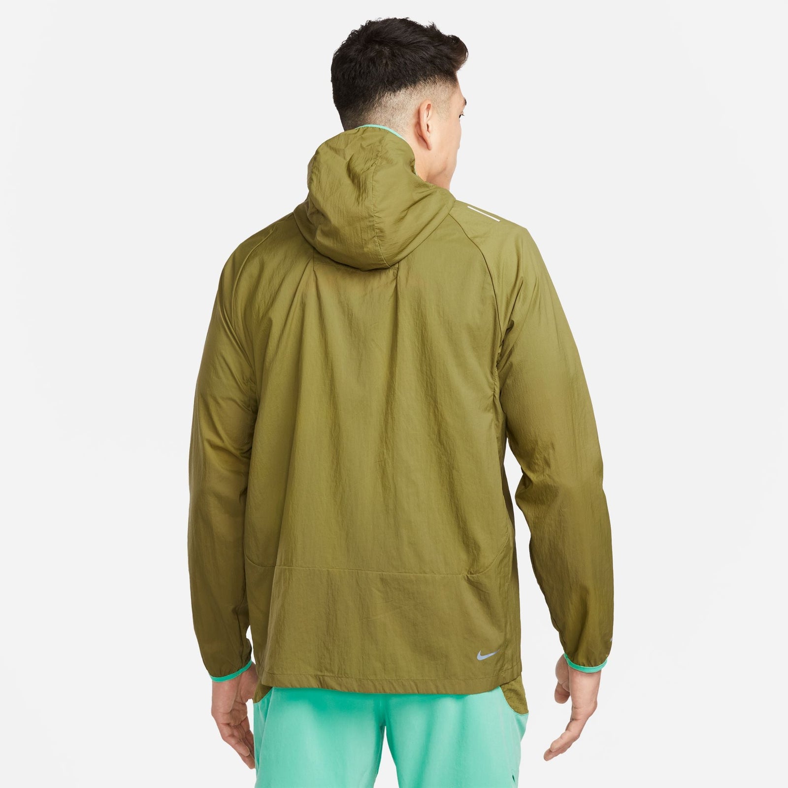 NIKE Trail Aireez Jacket Mens APPAREL - Mens Jackets OLIVE FLAK/SPRING GREEN/BLACK