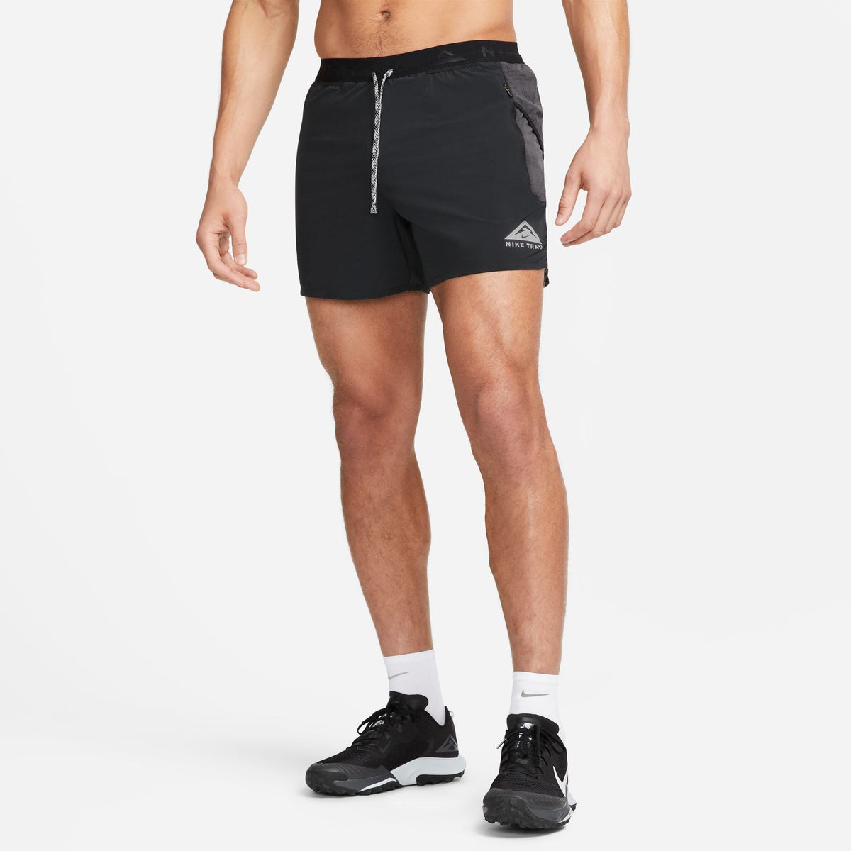 NIKE Trail Second Sunrise Short Mens APPAREL - Mens Shorts BLACK/DARK SMOKE GREY/WHITE