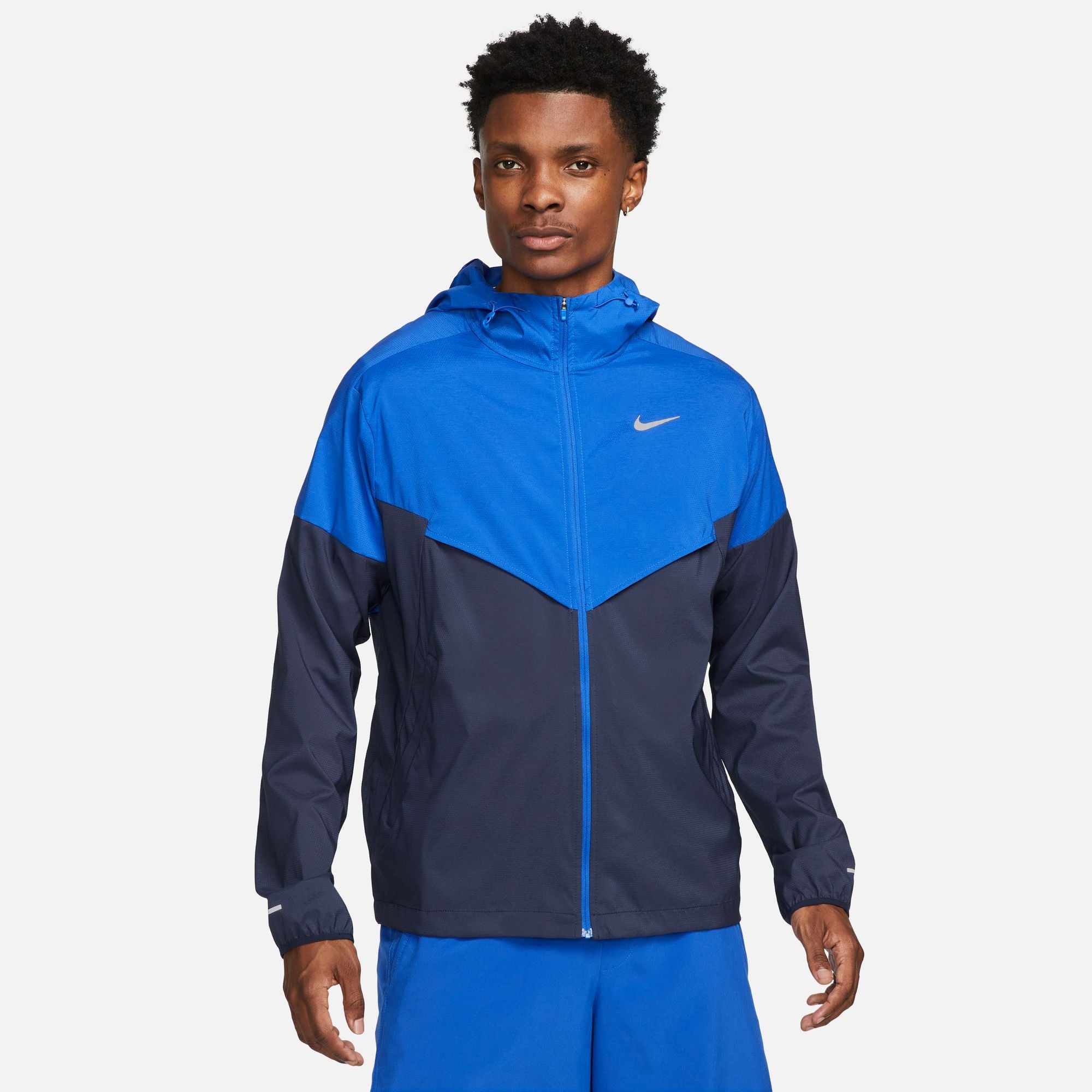 NIKE Windrunner Repel Jacket Mens S GAME ROYAL/OBSIDIAN