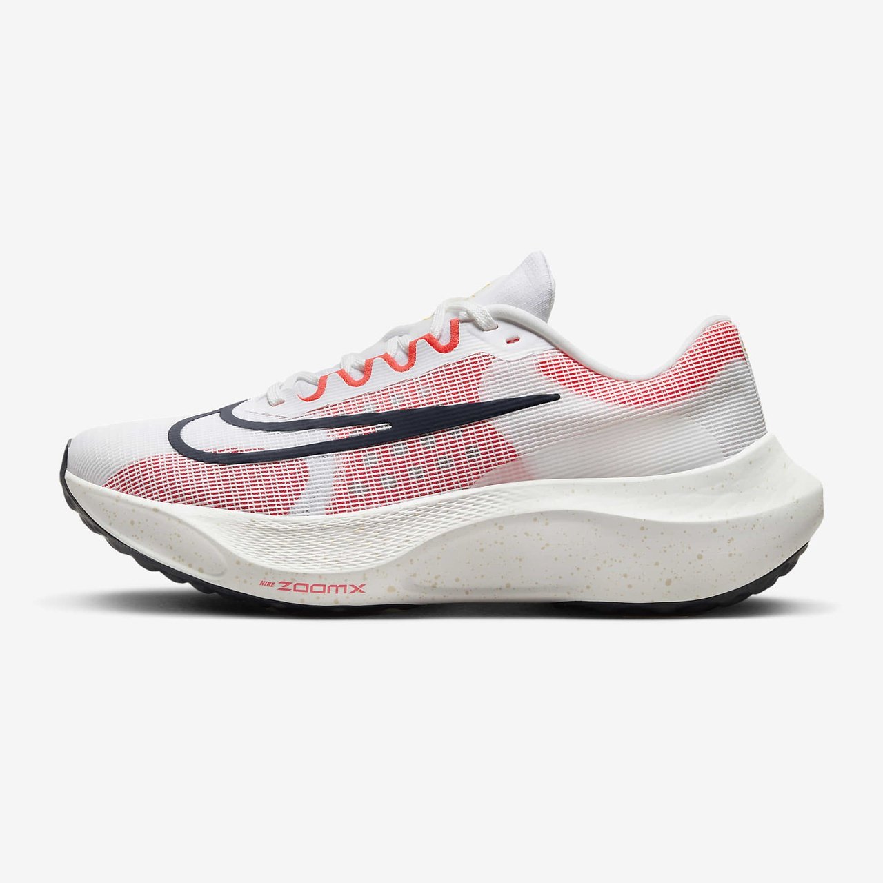 NIKE Zoom Fly 5 Mens FOOTWEAR - Mens Carbon Plate WHITE/OBSIDIAN/BRIGHT CRIMSON