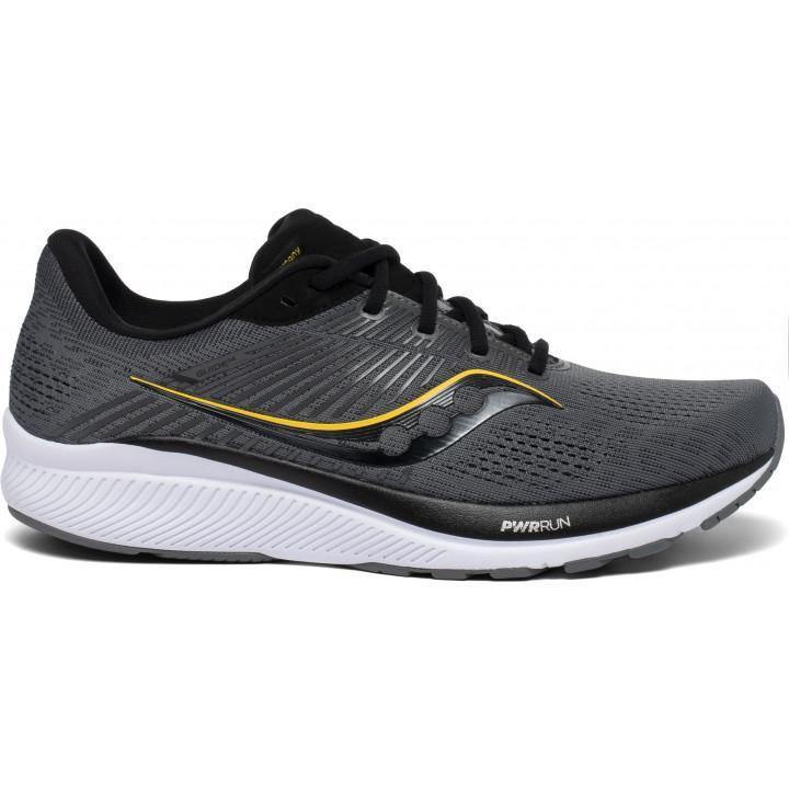Saucony Guide 14 Mens FOOTWEAR - Mens Stability Cushioned Charcoal/ViziGold