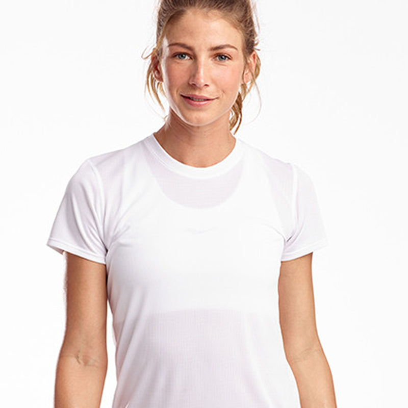 Saucony Stopwatch Short Sleeve Tee Womens APPAREL - Womens T-Shirts White