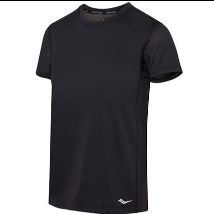 SAUCONY Stopwatch Short Sleeve Tee Womens APPAREL - Womens T-Shirts BLACK