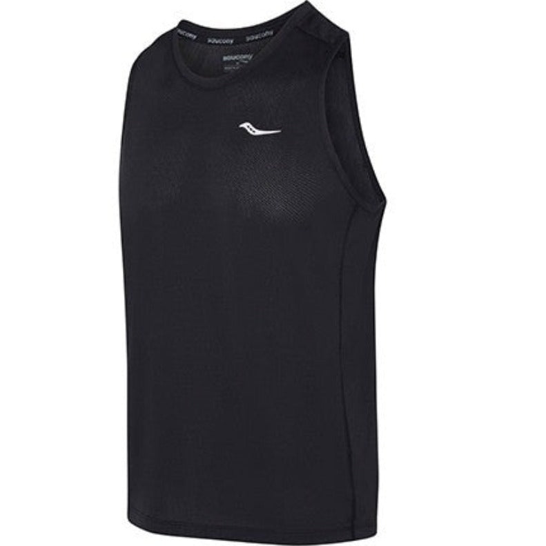 SAUCONY Stopwatch Singlet Mens APPAREL - Mens Singlets BLACK