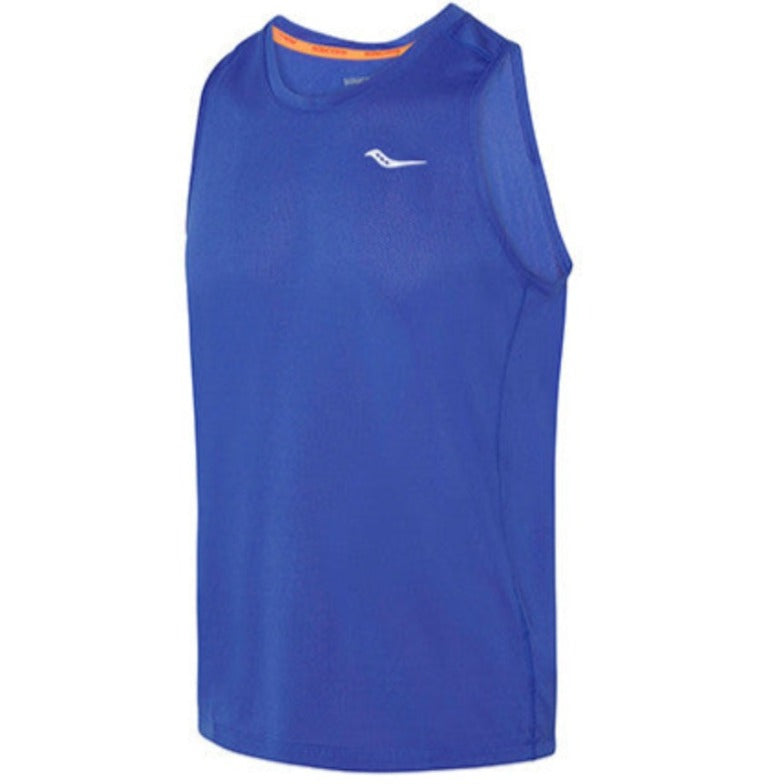 SAUCONY Stopwatch Singlet Mens APPAREL - Mens Singlets BLUE RAZ