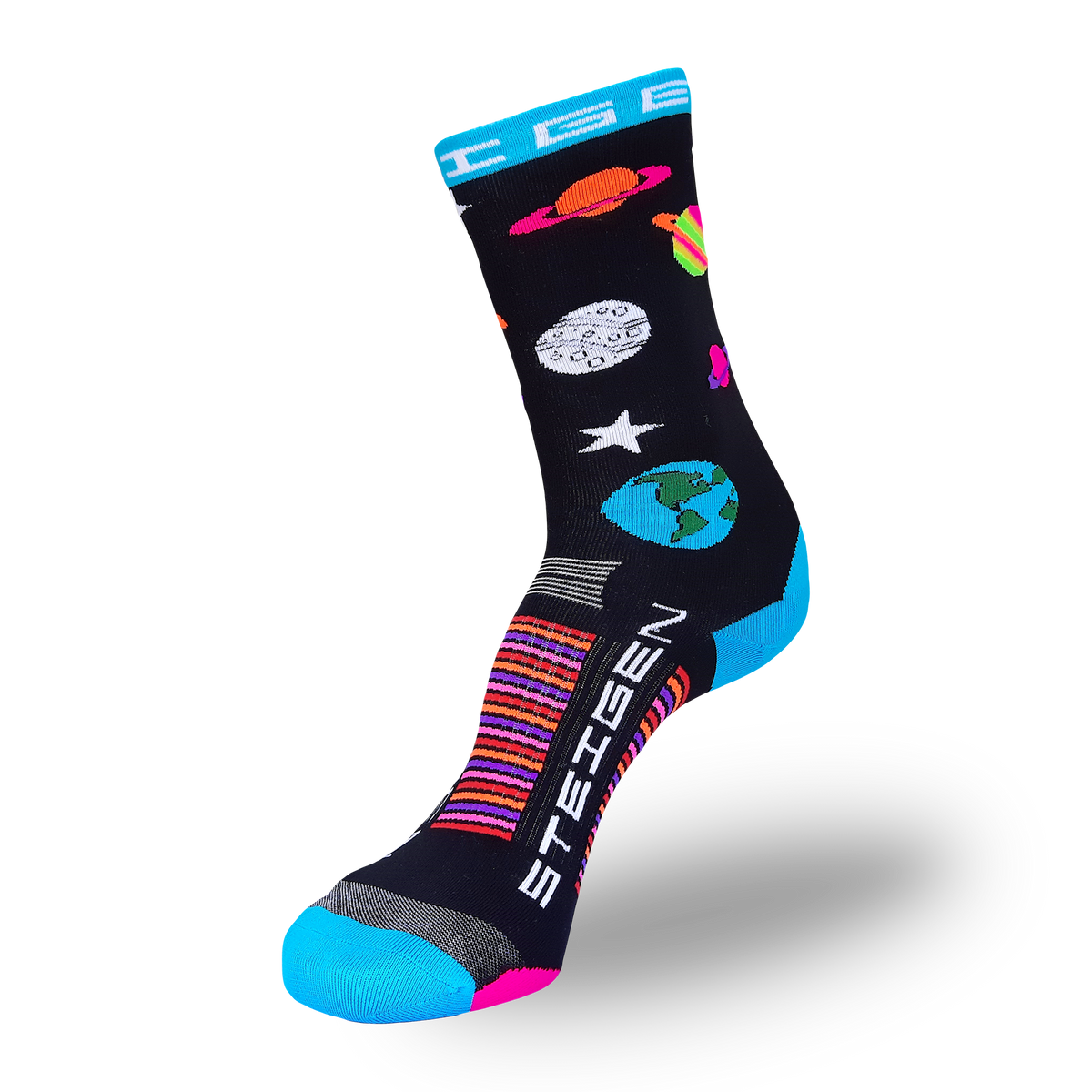 STEIGEN 3/4 Length Running Socks GEAR - Socks SOLAR SYSTEM