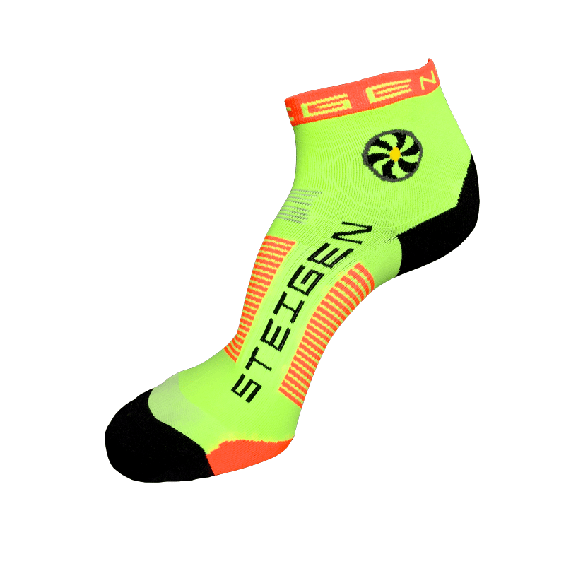 STEIGEN 1/4 Length Running Socks GEAR - Socks FLURO YELLOW