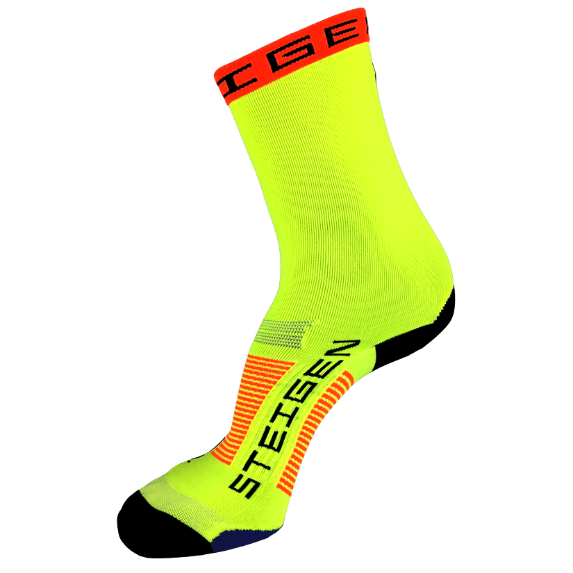 STEIGEN 3/4 Length Running Socks GEAR - Socks FLURO YELLOW