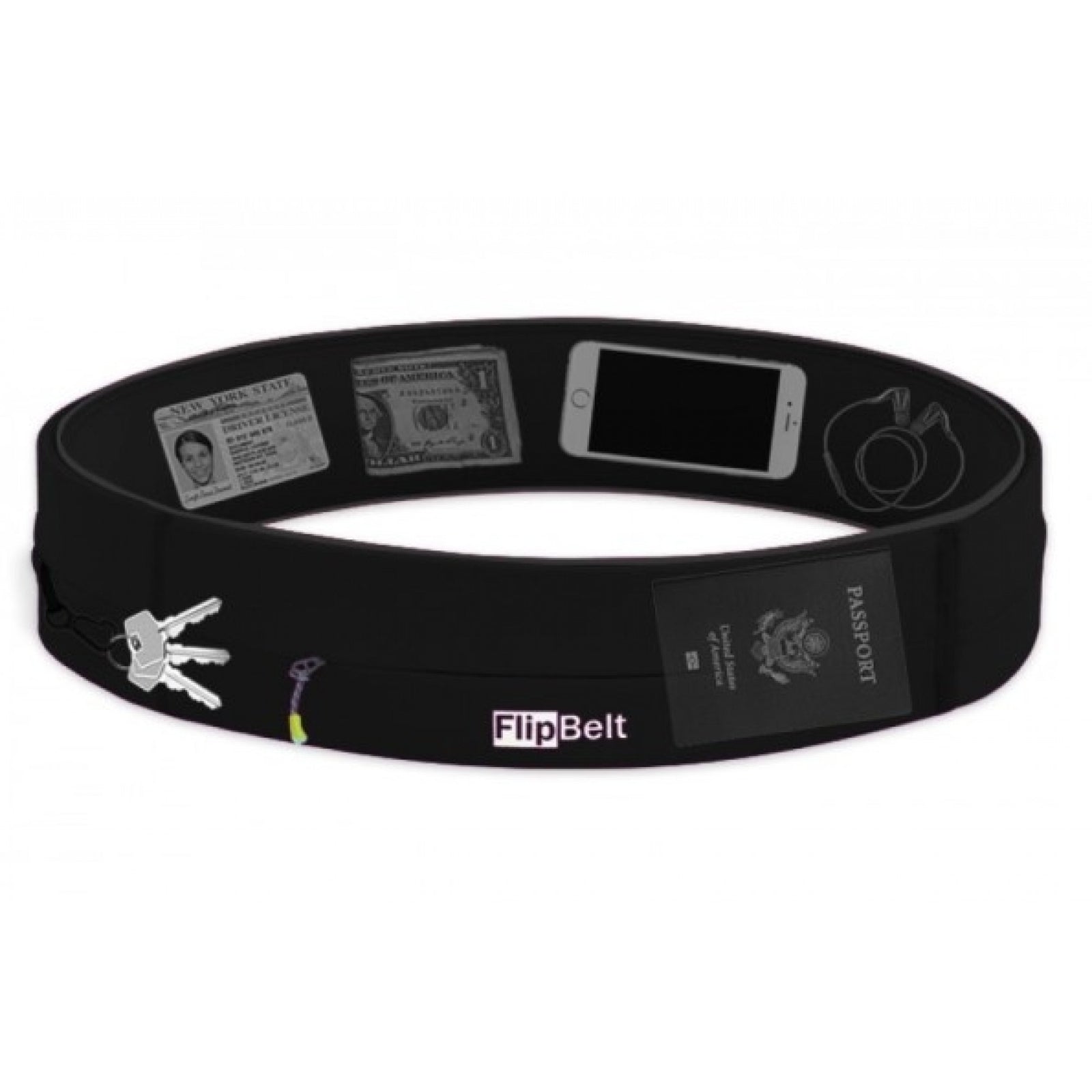 FLIPBELT Zipper GEAR - Carriers BLACK