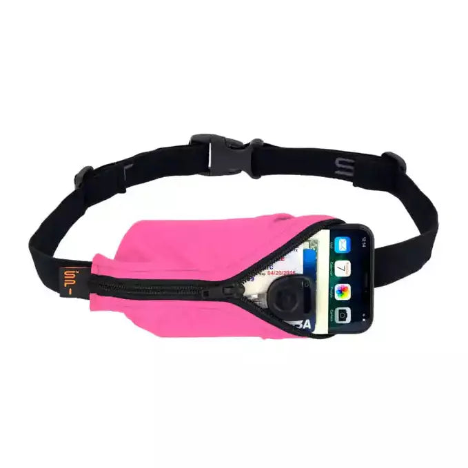 SPIbelt Original Running Belt GEAR - Carriers Black W/ Hot Pink Zip